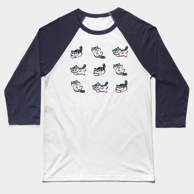 cute kawaii pickles the gray tabby cat / kitty collector pattern Baseball T-Shirt by mudwizard